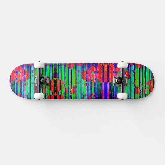 Neon Glitch Stripe Skateboard (Horz)