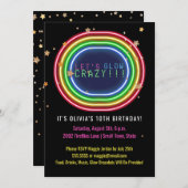 Neon gloed in het donkere verjaardagsfeest | Kinde Kaart (Voorkant / Achterkant)