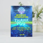 Neon gloed lampjes laser Label spel partij doel Bedankkaart (Staand voorkant)