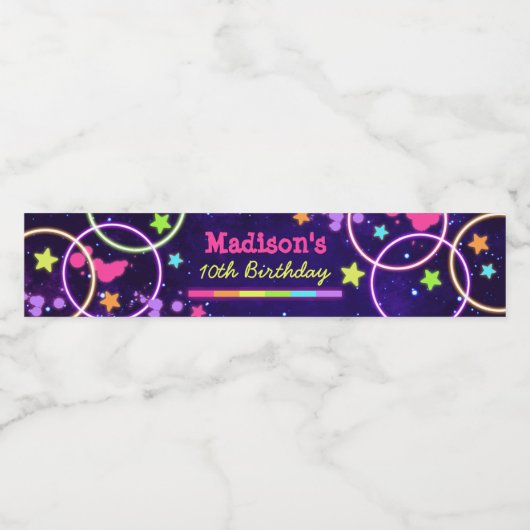 Neon gloed partij waterfles wikkelt flesetiketten waterfles etiket (Enkel label)