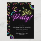 Neon Gloed Regenboog Ballon Verjaardag Kaart (Voorkant / Achterkant)