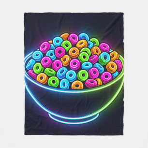 Neon Gloeiende Cereal Bowl Fleece Deken