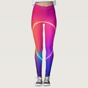 Neon Gloeiende Cirkel Abstracte Kunst Leggings