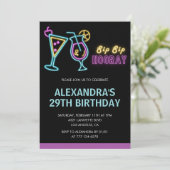 Neon Glow 29e anniversaire invitations Cocktail (Debout devant)