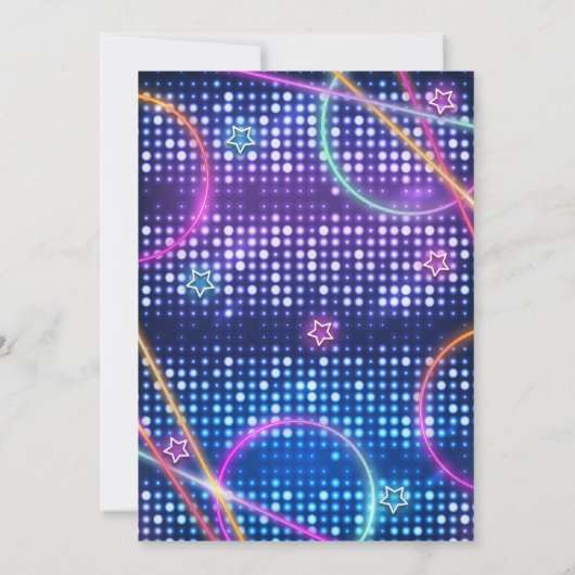 Neon Glow Bowling Anniversaire Invitation (Dos)