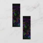 Neon Glow Cat Bladwijzer Mini Visitekaartje (Voorkant / Achterkant)