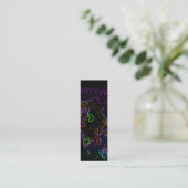 Neon Glow Cat Bladwijzer Mini Visitekaartje (Staand voorkant)