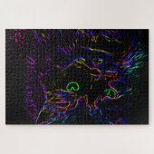 Neon Glow Cat Legpuzzel (Horizontaal)