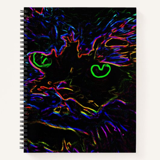 Neon Glow Cat Notitieboek (Voorkant)