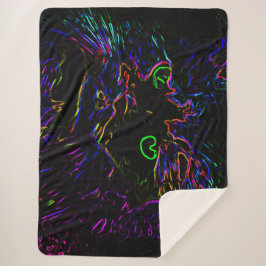 Neon Glow Cat Sherpa Deken