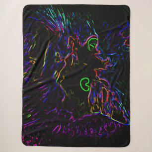 Neon Glow Cat Sherpa Deken