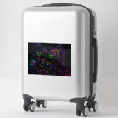 Neon Glow Cat Sticker (Koffer)