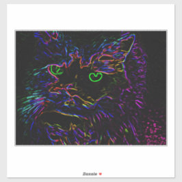 Neon Glow Cat Sticker