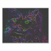 Neon Glow Cat Sticker (Voorkant)