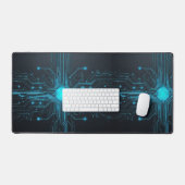Neon Glow Circuit Desk Mat (Keyboard & Muis)