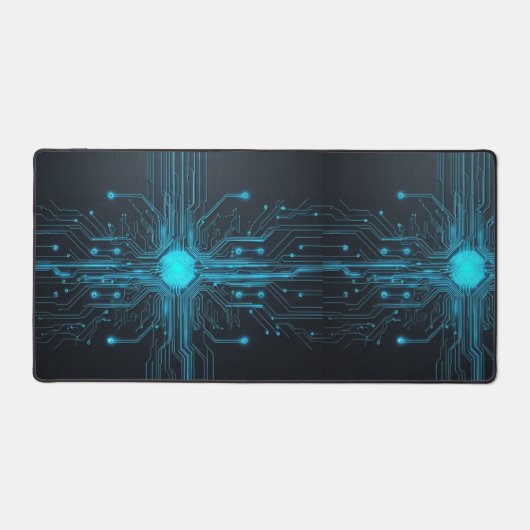 Neon Glow Circuit Desk Mat (Voorkant)