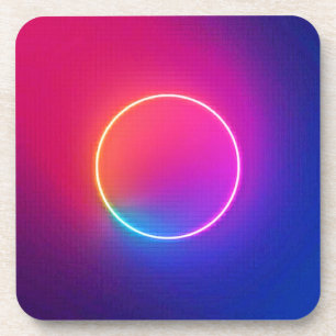 Neon Glow Cirkel Abstracte Kunst Bier Onderzetter