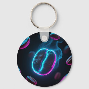 Neon Glow Coffee Bean Energie Sleutelhanger