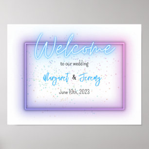 Neon Glow Cool Welcome Weddenschap Poster