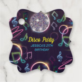 Neon Glow Disco Dance Verjaardagsfeest Bedankjes Labels (Voorkant)