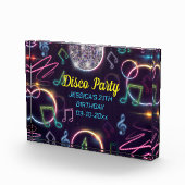 Neon Glow Disco Dance Verjaardagsfeest Fotoblokken (Rechts)