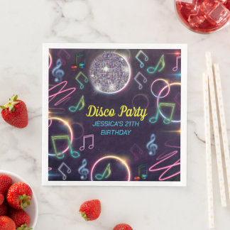 Neon Glow Disco Dance Verjaardagsfeest Servet