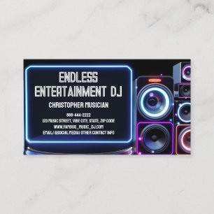 Neon Glow Dj Feestmuziek Deejay DJs Discjockey Visitekaartje