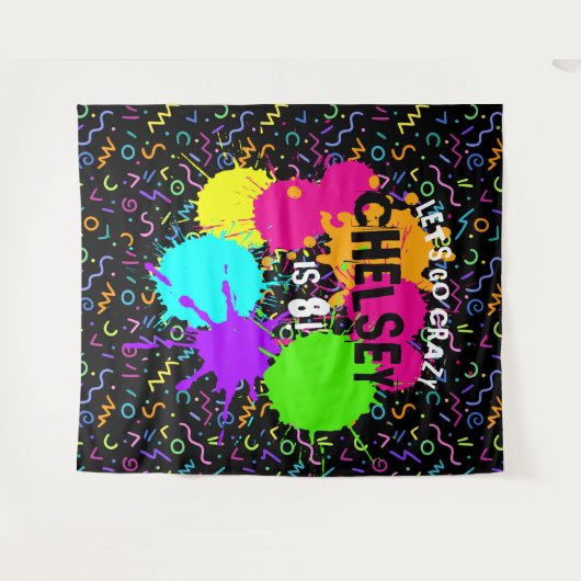 Neon Glow Foto achtergrond, Glow Party Back Drop Wandkleed (Voorkant (horizontaal))