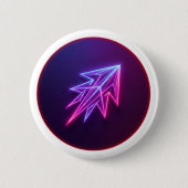Neon Glow Futuristic Rocket Icon Button (Voorkant)