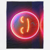 Neon Glow Gelukkig Gezicht Kunst Fleece Deken (Voorkant)