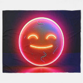 Neon Glow Gelukkig Gezicht Kunst Fleece Deken (Voorkant (Horizontaal))