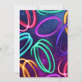 Neon Glow Girls Invitation de fête d'anniversaire (Dos)