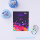 Neon Glow Graduation Party Flyer (Enkel)