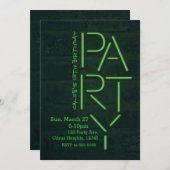 Neon Glow Green PARTY bakstenen muur stedelijke ui Kaart (Voorkant / Achterkant)