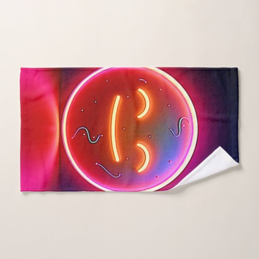 Neon Glow Happy Face Art (Serviette à main)