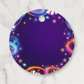 Neon Glow in de donkere disco meisje verjaardagsfe Bedankjes Labels (Achterkant)