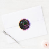Neon Glow in the Dark Party Kinderen Verjaardagsgu Ronde Sticker (Envelop)