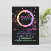 Neon Glow in the Dark Party | Zoet 16 Kaart (Staand voorkant)