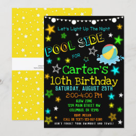 Neon Glow in the Dark Pool Party nodigt uit Kaart