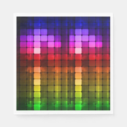 Neon Glow in the Dark, Rainbow Cheetah, afdruk Servet (Voorkant)