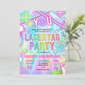 Neon Glow Label Tie Dye Birthday Kaart (Staand voorkant)