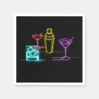 Neon Glow Lichten Kleurrijke Cocktails 21e Verjaar