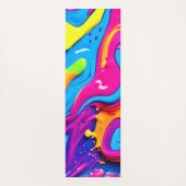 Neon Glow Liquid Splatter kunstwerk Yogamat (Achterkant)