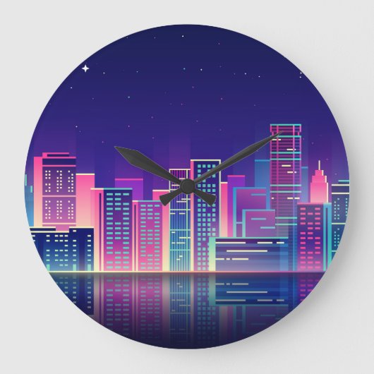 Neon Glow  Nachtstad Grote Klok (Voorkant)