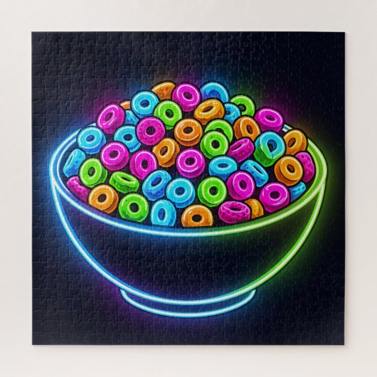 Neon Glow Ontbijtkom Legpuzzel (Verticaal)