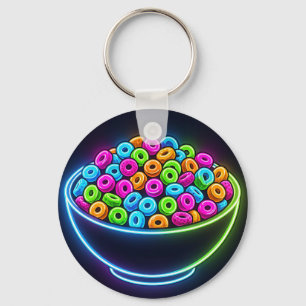 Neon Glow Ontbijtkom Sleutelhanger