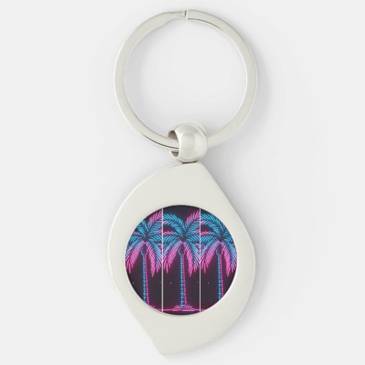 Neon Glow Palm Tree Sleutelhanger (Voorkant)