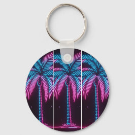 Neon Glow Palm Tree Sleutelhanger