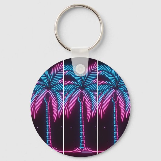 Neon Glow Palm Tree Sleutelhanger (Voorkant)
