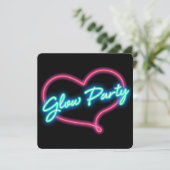Neon GLOW PARTY Coeur Anniversaire Fête Invitation (Debout devant)